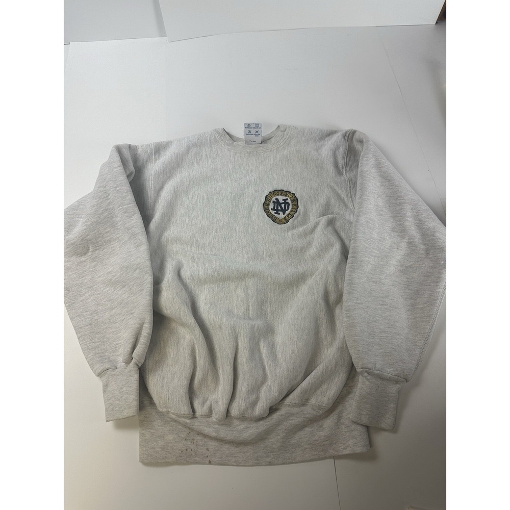 Vintage Notre Dame MV Sport Pro Weave Crewneck Sweatshirt Medium